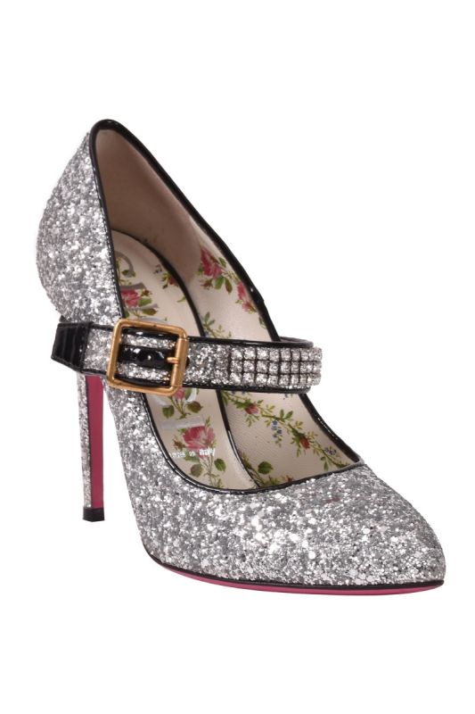 Gucci Glitter Crystal Heels