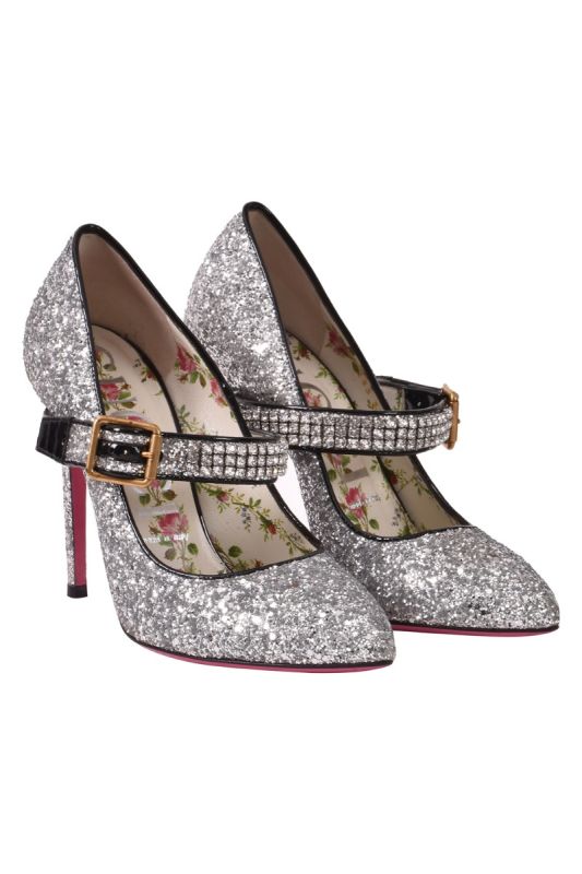 Gucci Glitter Crystal Heels