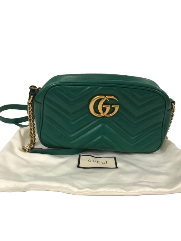 Gucci Green GG Marmont Small Shoulder Bag
