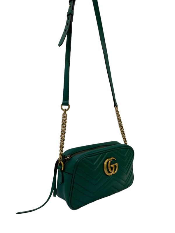 Gucci Green GG Marmont Small Shoulder Bag