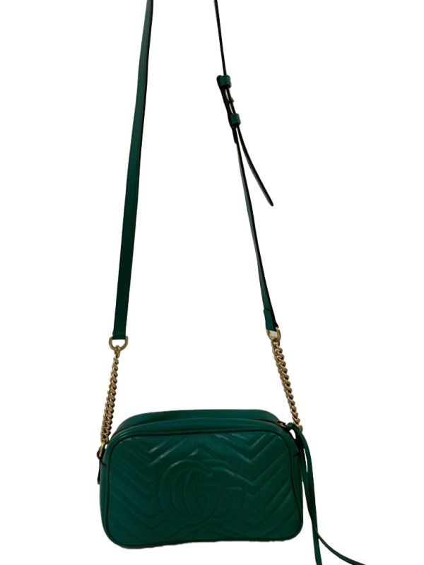 Gucci Green GG Marmont Small Shoulder Bag