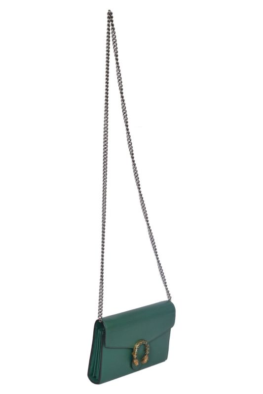 Gucci Green Leather Mini Dionysus Sling Bag
