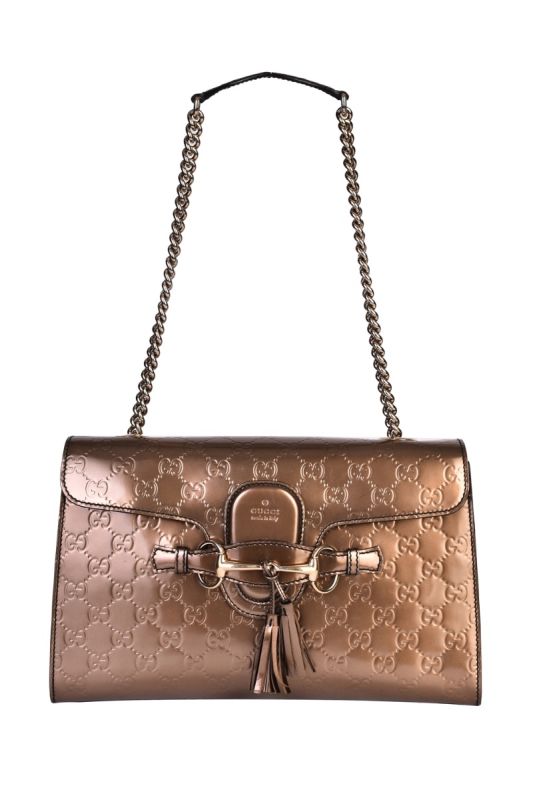 GUCCI GUCCISSIMA BRONZE EMILY CHAIN SHOULDER BAG