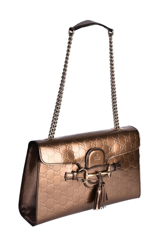 GUCCI GUCCISSIMA BRONZE EMILY CHAIN SHOULDER BAG