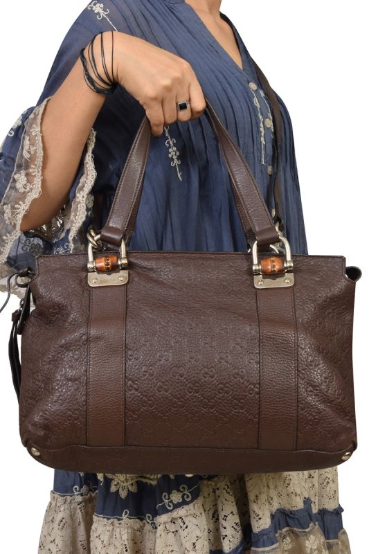 Gucci Guccissima Brown Top Handle Handbag