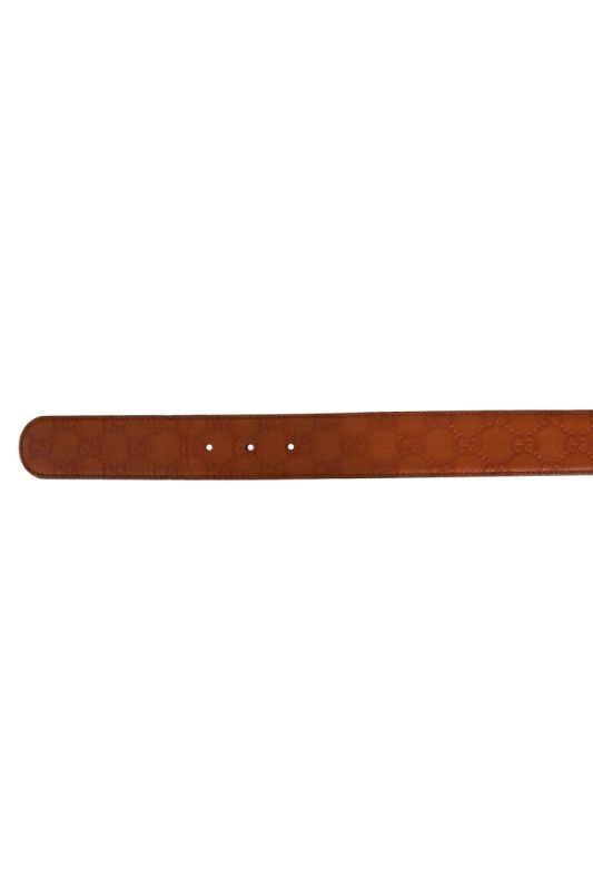 Gucci Guccissima Interlocking Signature Leather Buckle Belt