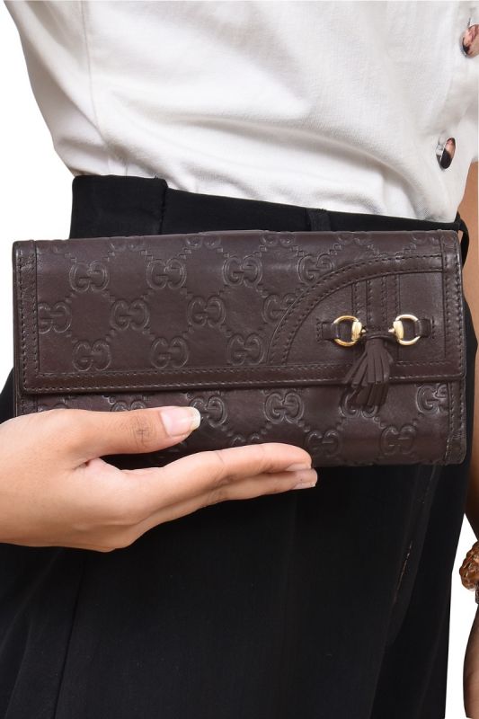 Gucci Guccissima Long Fold Wallet