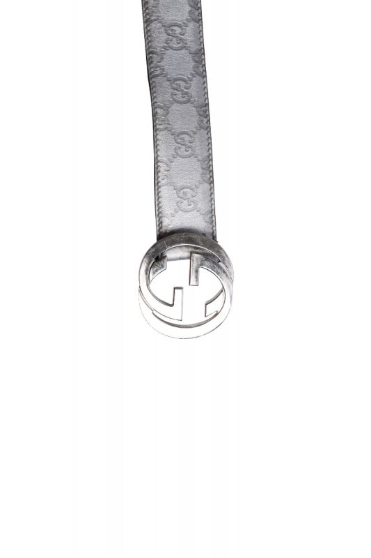 Gucci Guccissima Silver Buckle Belt