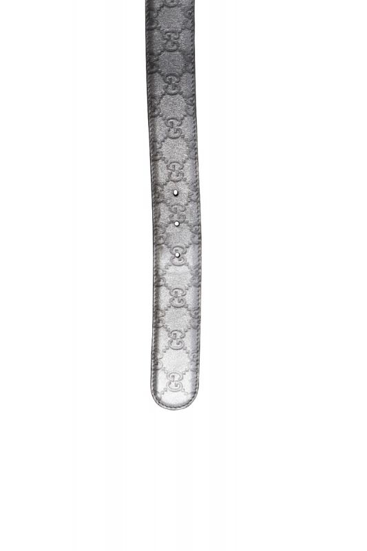 Gucci Guccissima Silver Buckle Belt