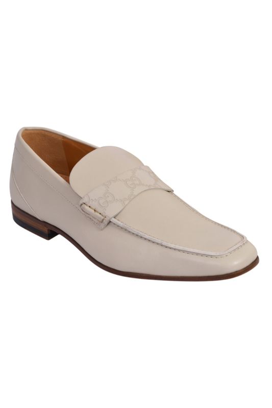 Gucci EU 40.5 Guccissima White Loafers