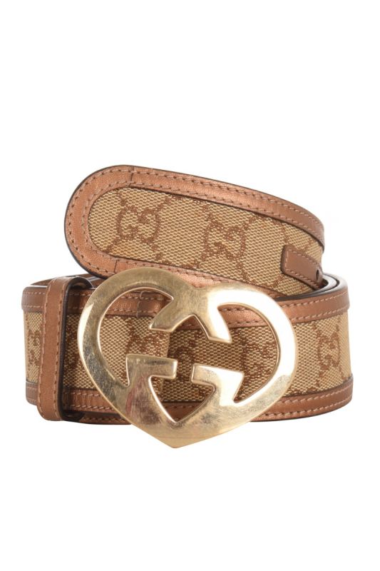 GUCCI HEART SHAPED INTERLOCKING GG BUCKLE BELT