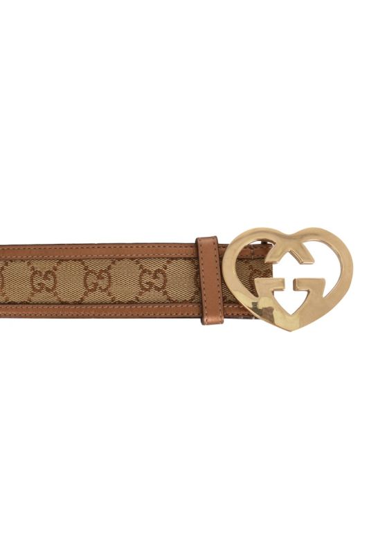 GUCCI HEART SHAPED INTERLOCKING GG BUCKLE BELT