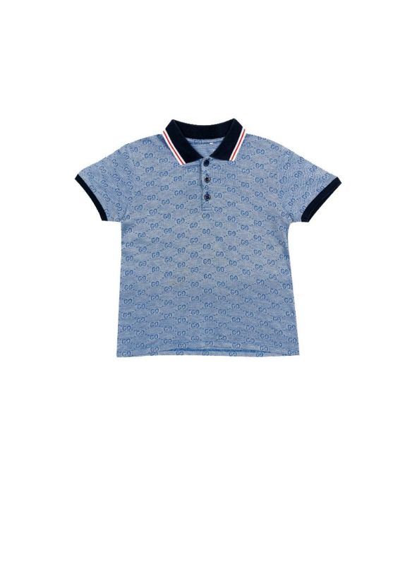 GUCCI HEATHER BLUE GG INTERLOCKED T SHIRT