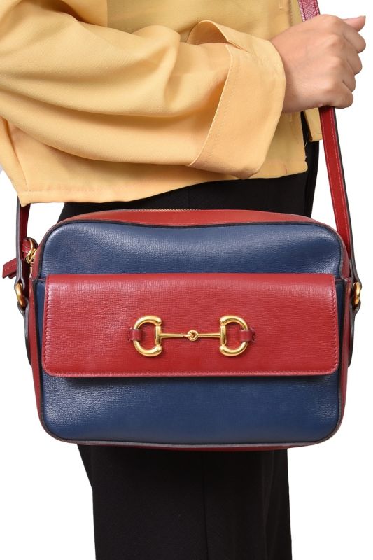 Gucci Horsebit Red/Blue Crossbody Bag