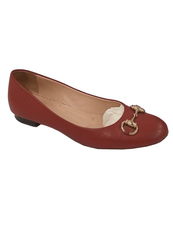 Gucci Leather Horsebit Ballet Flats