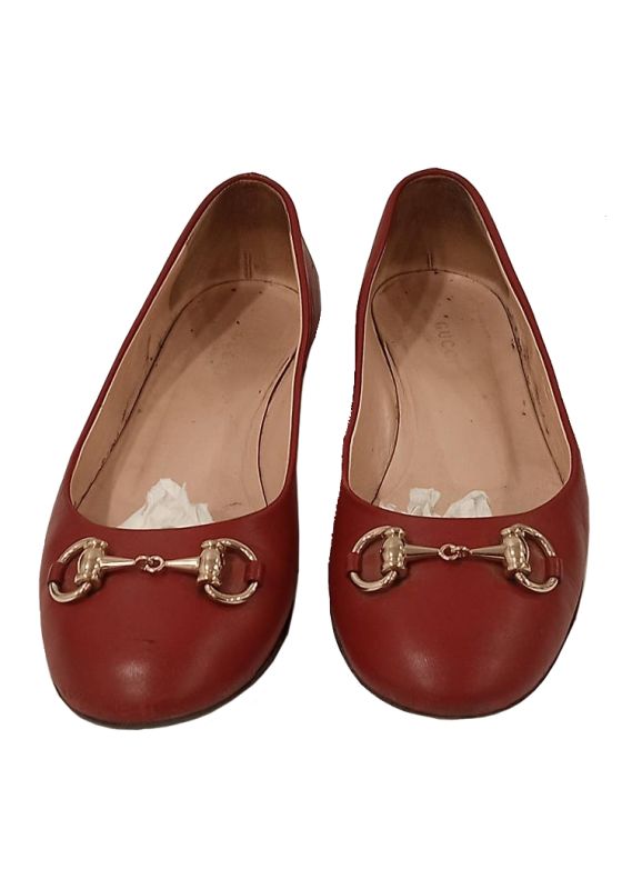Gucci Leather Horsebit Ballet Flats