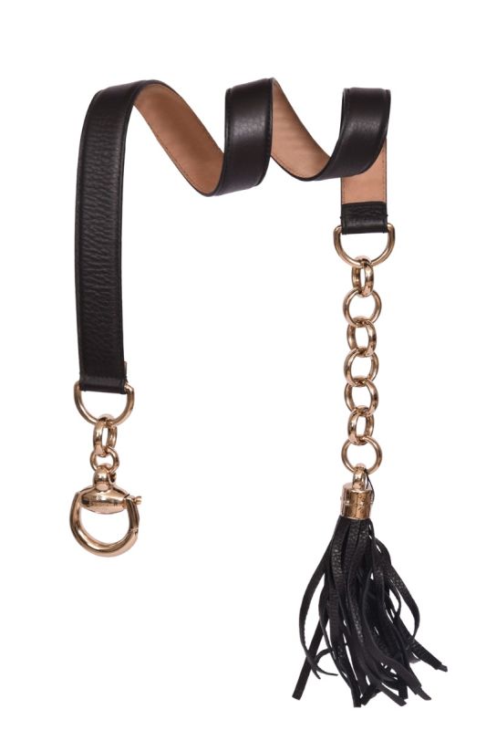 Gucci Leather Horsebit Tassel Belt