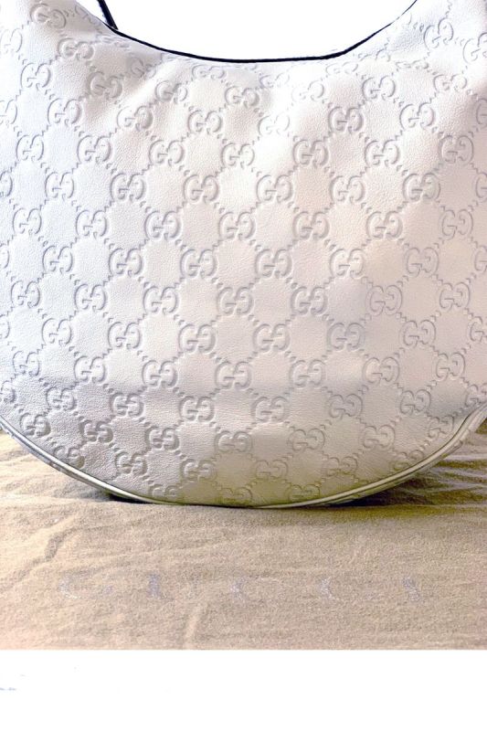 GUCCI LEATHER OFF WHITE GG TWINS HOBO