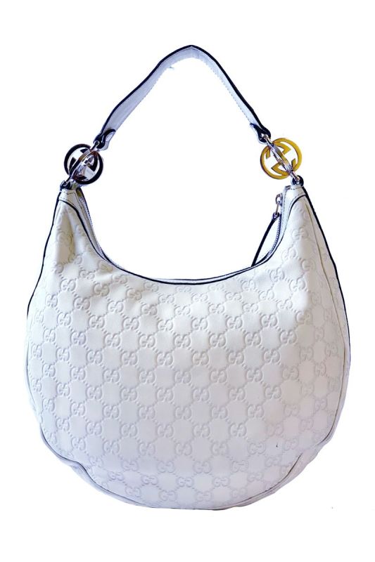 GUCCI LEATHER OFF WHITE GG TWINS HOBO