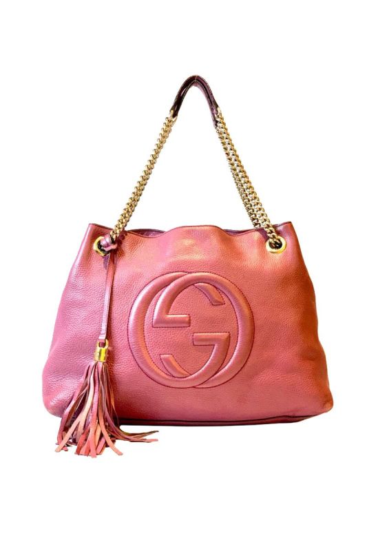 GUCCI LEATHER SOHO TOTE BAG RT51-10