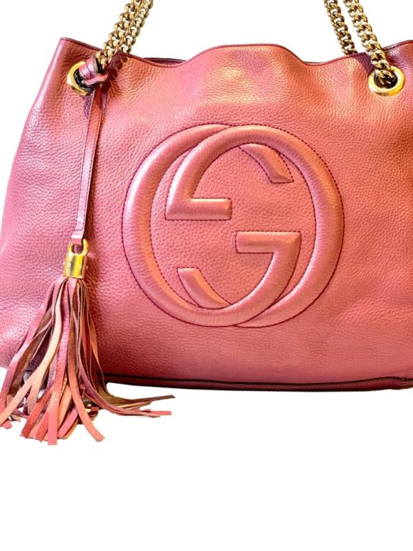 GUCCI LEATHER SOHO TOTE BAG RT51-10