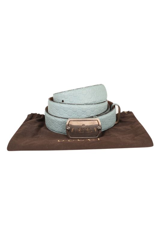 GUCCI LOGO BABY BLUE BELT