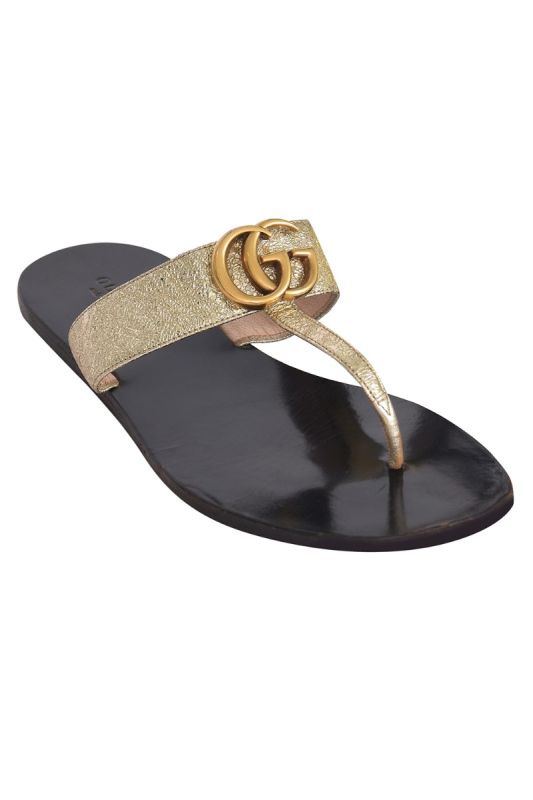 Gucci Marmont Leather Thong Sandals