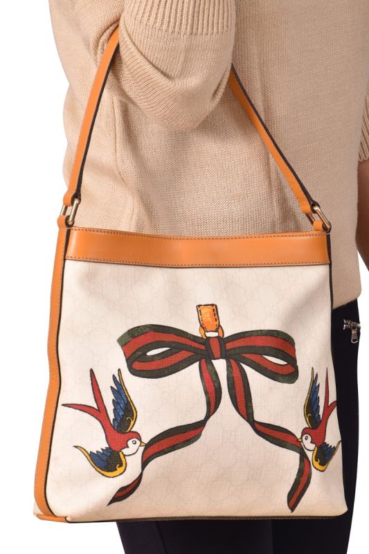 Gucci Meier Bird Ribbon Tattoo Hobo Bag