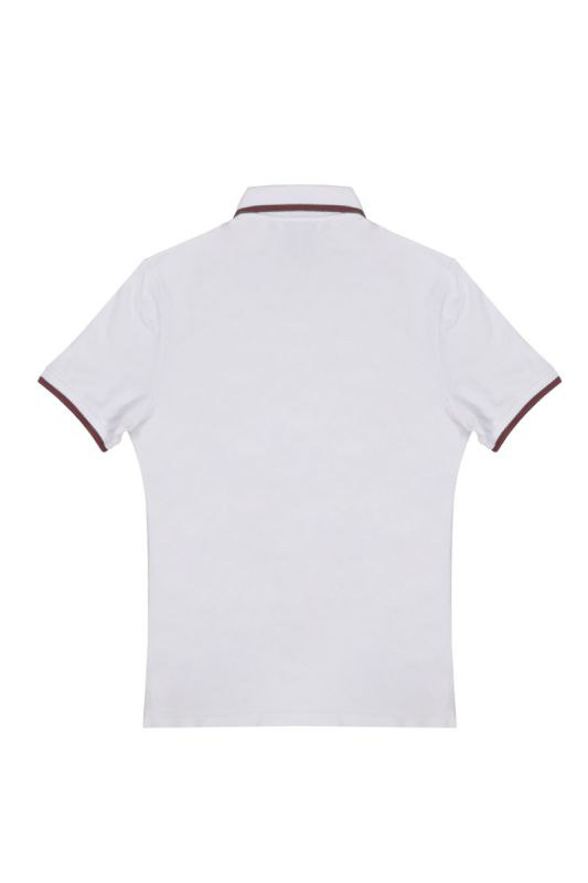 Gucci Men’s Slim Fit Hysteria Crest Web Trim White Polo T-Shirt