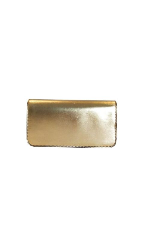 GUCCI METALLIC GOLD BOW CLUTCH