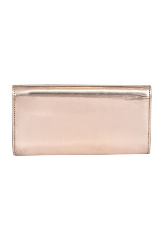 Gucci Metallic Gold Leather Gem Clutch