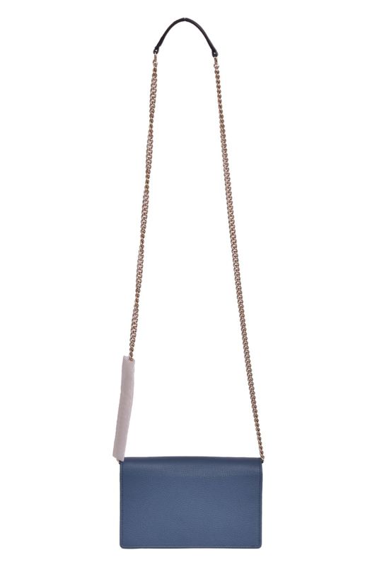 Gucci Mini Soho Pebbled Leather WalletOn Chain