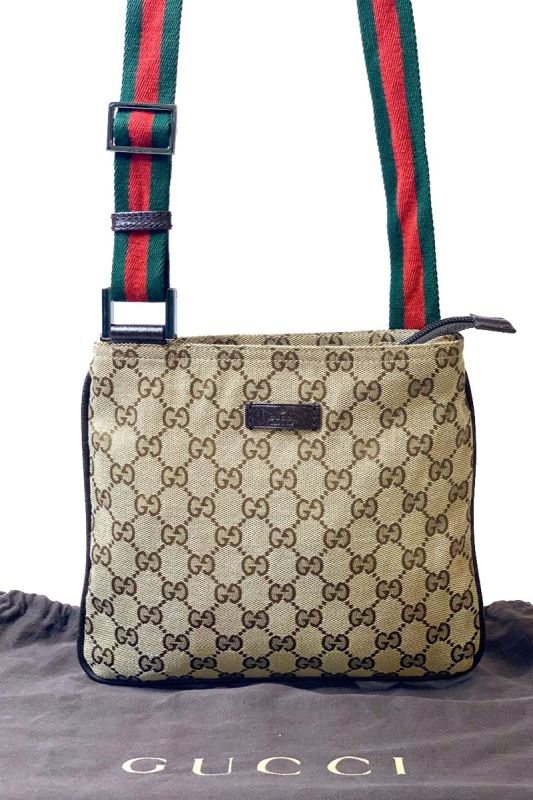 GUCCI MONOGRAM CANVAS SMALL MESSENGER BAG