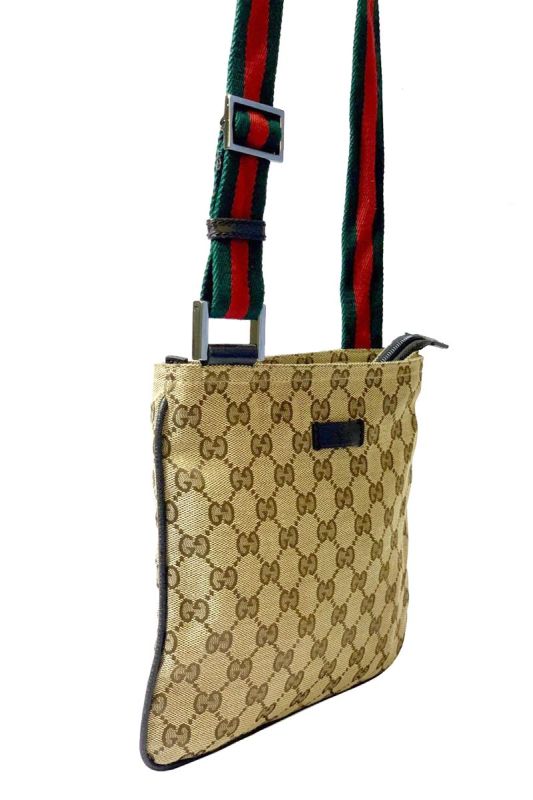 GUCCI MONOGRAM CANVAS SMALL MESSENGER BAG