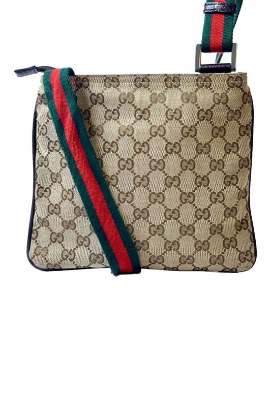GUCCI MONOGRAM CANVAS SMALL MESSENGER BAG