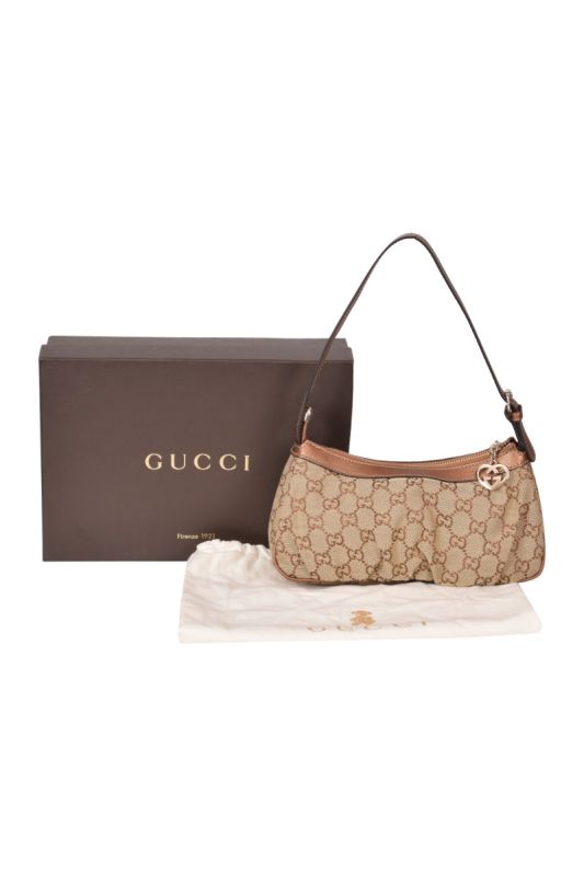 Gucci Monogram Heart Shaped Interlocking Pochette Bag