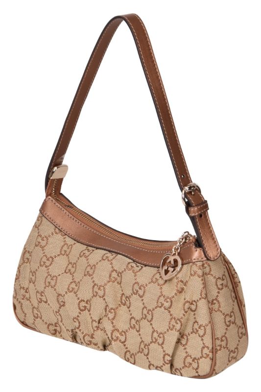 Gucci Monogram Heart Shaped Interlocking Pochette Bag