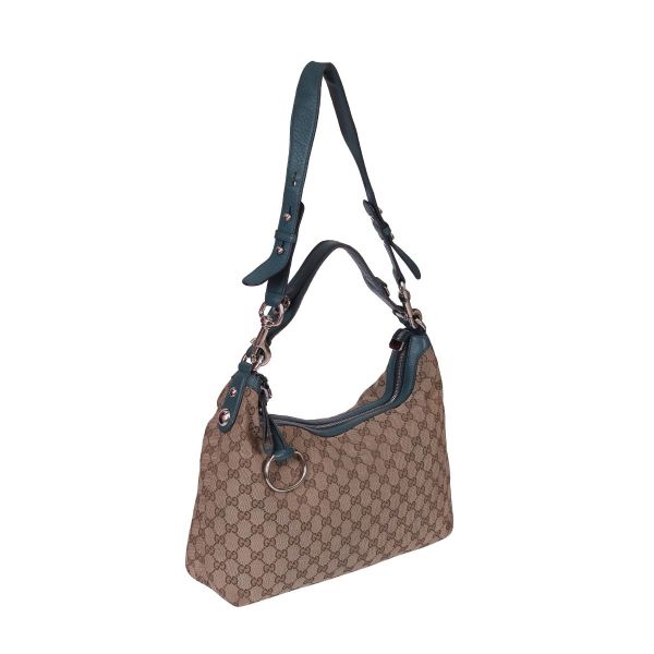 GUCCI MONOGRAM LABELLOV FABRIC HOBO BAG