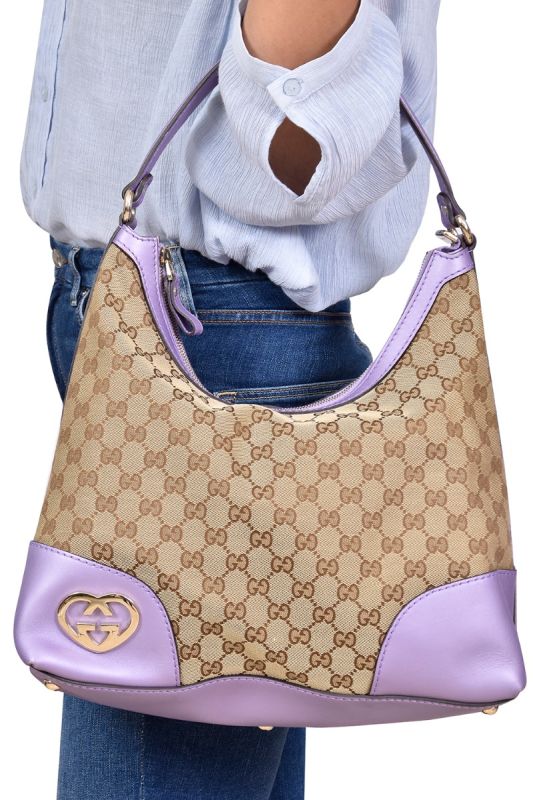 Gucci Monogram Medium Lovely Heart Hobo Bag