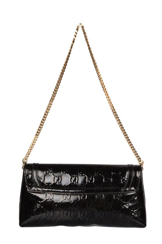 GUCCI MONOGRAM SIMA PATENT LEATHER BAG