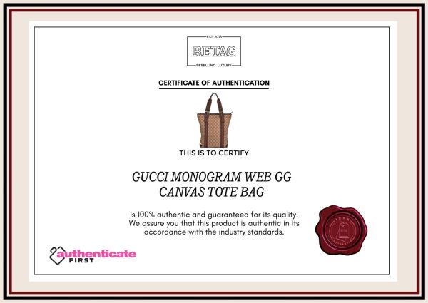 Gucci Monogram Web GG Canvas Tote Bag