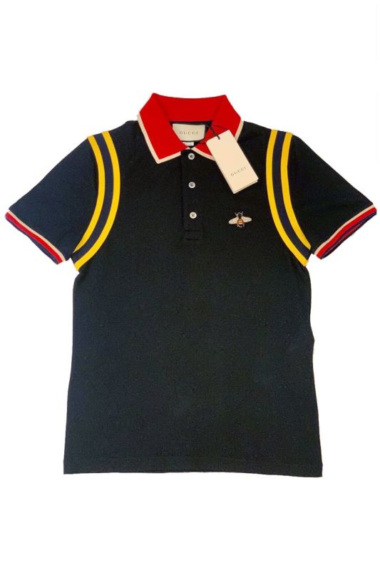 GUCCI NAVY BLUE BEE POLO