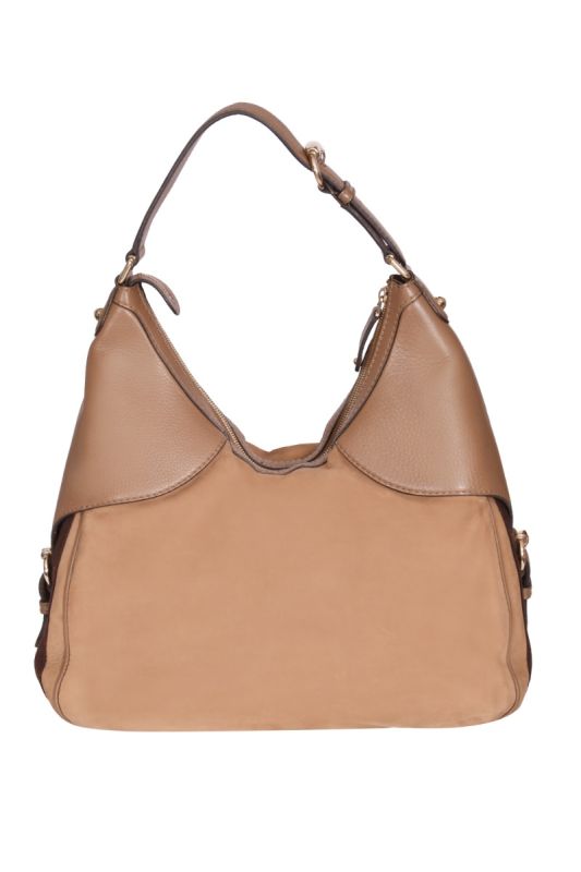 Gucci Nubuck Leather Heritage Web Horsebit Hobo Bag