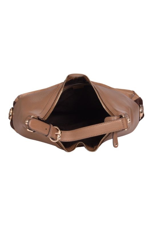 Gucci Nubuck Leather Heritage Web Horsebit Hobo Bag