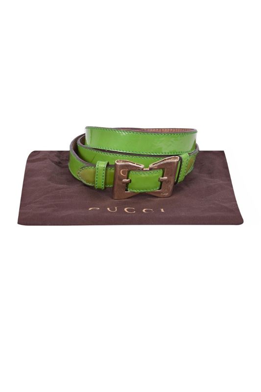 Gucci Patent Leather Bow Buckle Belt