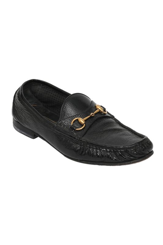 Gucci Patent Leather Horsebit Loafers