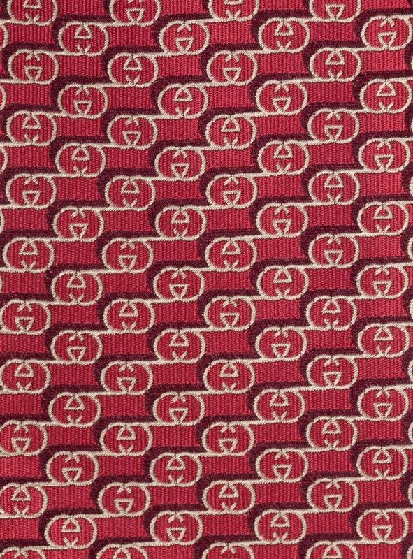 GUCCI RED MONOGRAM TIE