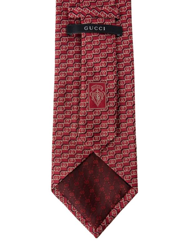 GUCCI RED MONOGRAM TIE