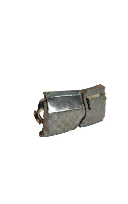 GUCCI SILVER GUCCISSIMA BELT BAG