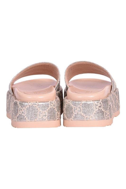Gucci Silver Lame GG Sandals